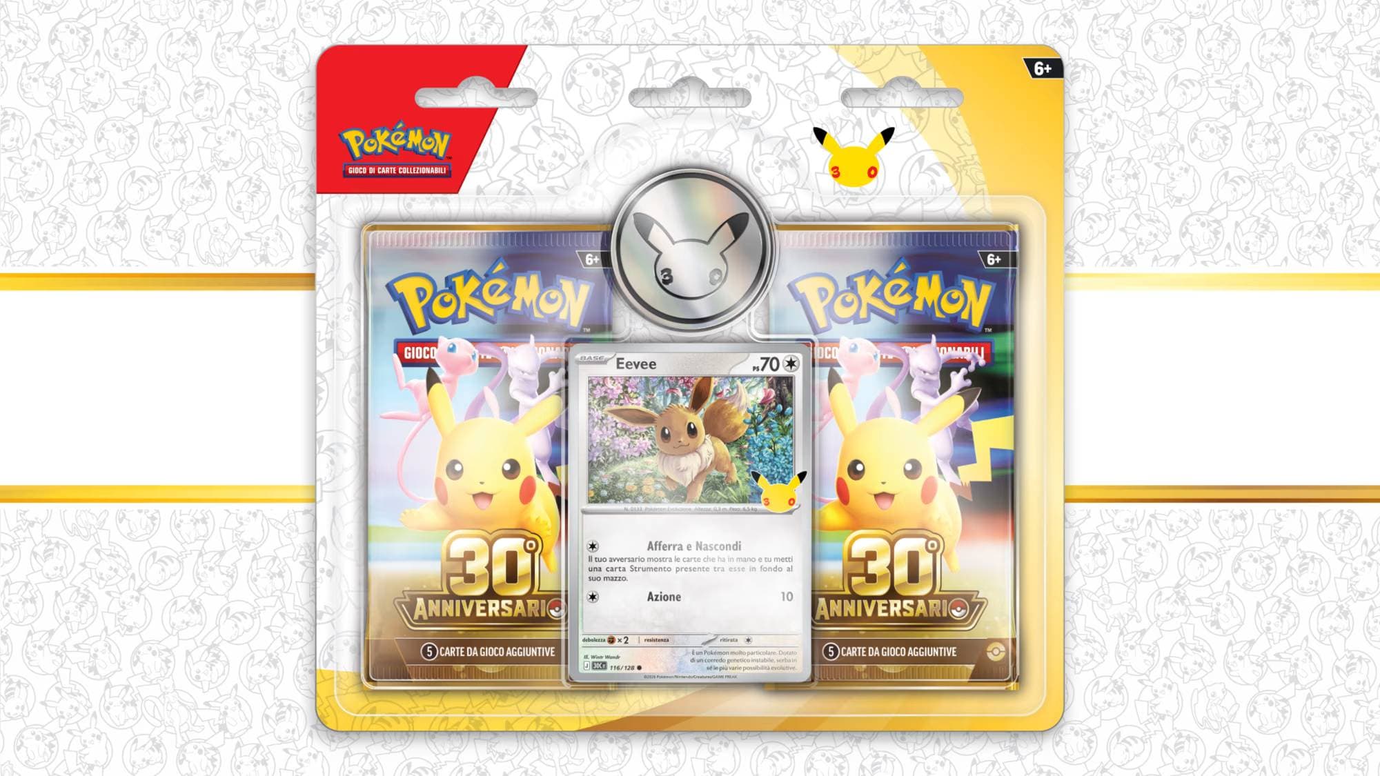 Pokémon 30° Anniversario Blister 2 Buste Eevee IT